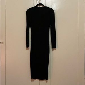 Naked Wardrobe long Sleeve black body con dress